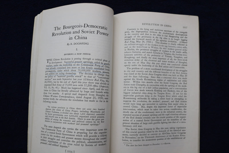 1930 NOVEMBER-DECEMBER THE COMMUNIST MONTHLY PERIODICAL - K 475