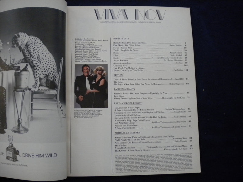 1974 NOVEMBER VIVA MAGAZINE - RAPE: A SPECIAL REPORT - B 638K