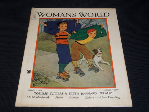 1935 MARCH WOMAN'S WORLD MAGAZINE - NICE ILLUSTRATED FRONT COVER - E 5738
