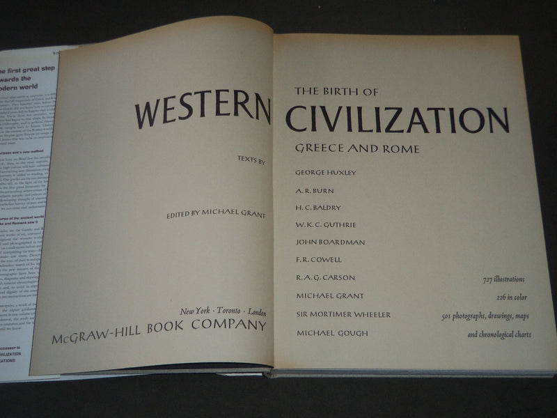 1964 THE BIRTH OF WESTERN CIVILIZATION GREECE & ROME BOOK - GREAT PHOTOS - I 442