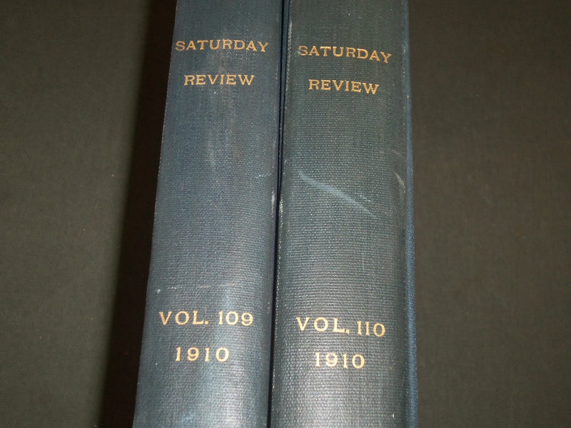 1910 SATURDAY REVIEW 2 BOUND VOLUMES - COMPLETE YR- PUBLISHED IN LONDON - R 1119