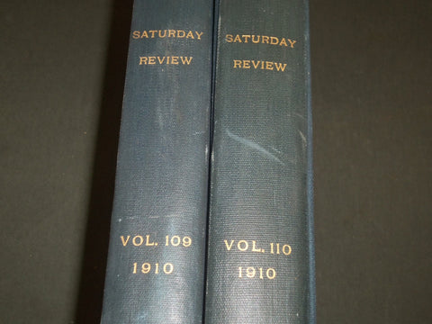 1910 SATURDAY REVIEW 2 BOUND VOLUMES - COMPLETE YR- PUBLISHED IN LONDON - R 1119