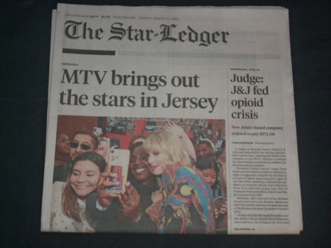 2019 AUGUST 27 THE STAR-LEDGER NEWSPAPER -TAYLOR SWIFT AT MTV VIDEO MUSIC AWARDS