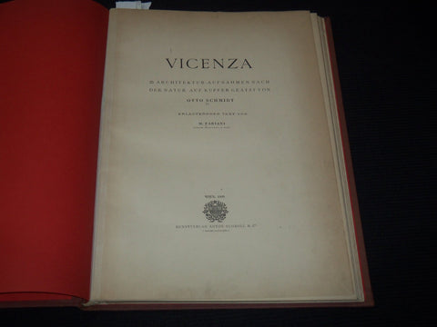 1898 VICENZA 25 ARCHITEKTUR AUFNAHMEN NACH DER NATUR - OTTO SCHMIDT - Z 231