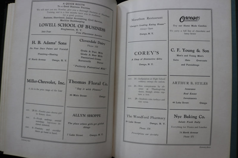 1930 TOM TOM OWEGO FREE ACADEMY YEARBOOK - OWEGO NEW YORK - SOFTCOVER - YB 3475
