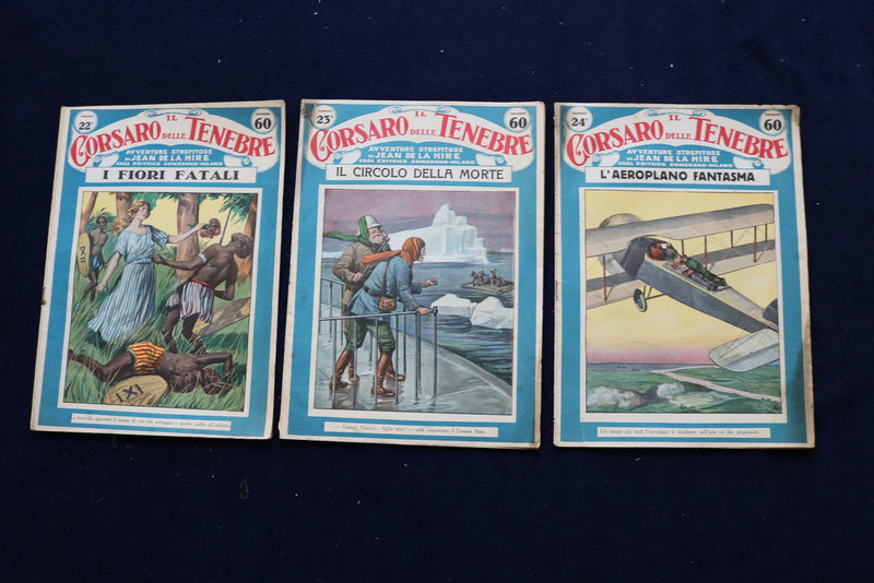 1920'S IL CORSARO DELLE TENEBRE MAGAZINES - LOT OF 39 OF 40 - ITALIAN - O 3546