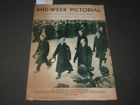 1936 FEBRUARY 8 MID-WEEK PICTORIAL MAGAZINE SECTION - KING EDWARD VIII - J 3196