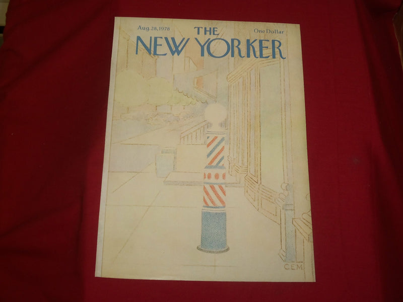 1978 AUGUST 28 NEW YORKER MAGAZINE FRONT COVER ONLY - GREAT ART FOR FRAMING