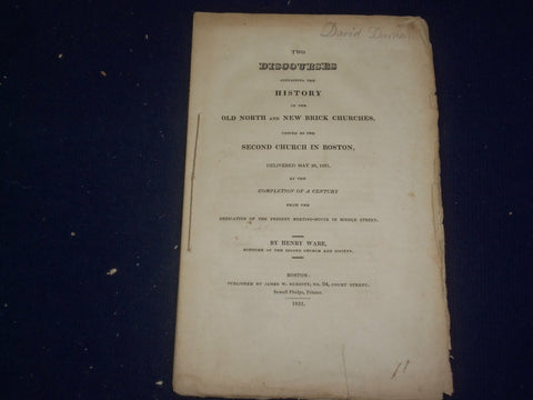 1821 OLD NORTH AND NEW BRICK CHURCHES IN BOSTON DISCOURSE - J 4798