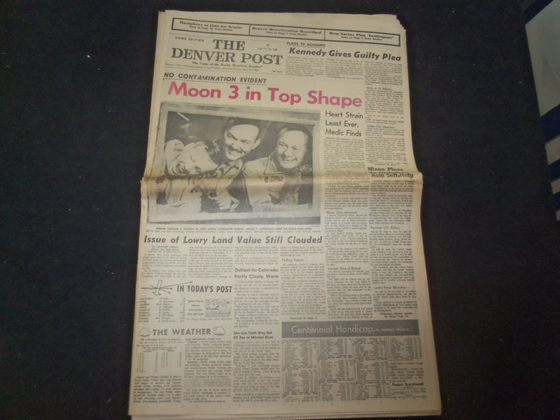 1969 JULY 25 DENVER POST NEWSPAPER -MOON 3 IN TOP SHAPE-KENNEDY GUILTY - NP 8056