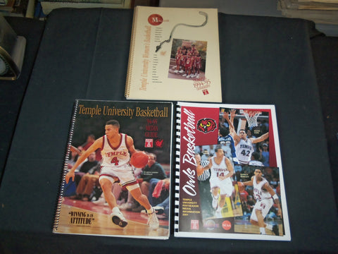 1994-2001 TEMPLE UNIVERSITY BASKETBALL MEDIA GUIDE - LOT OF 3 - O 3101