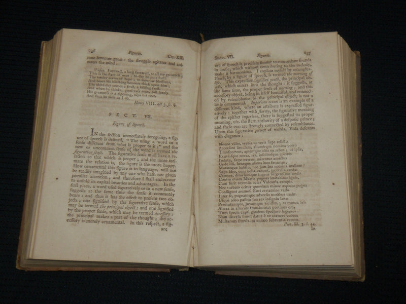 1796 ELEMENTS OF CRITICISM HARDCOVER VOLUME II - FIRST AMERICAN EDITION- KD 7486