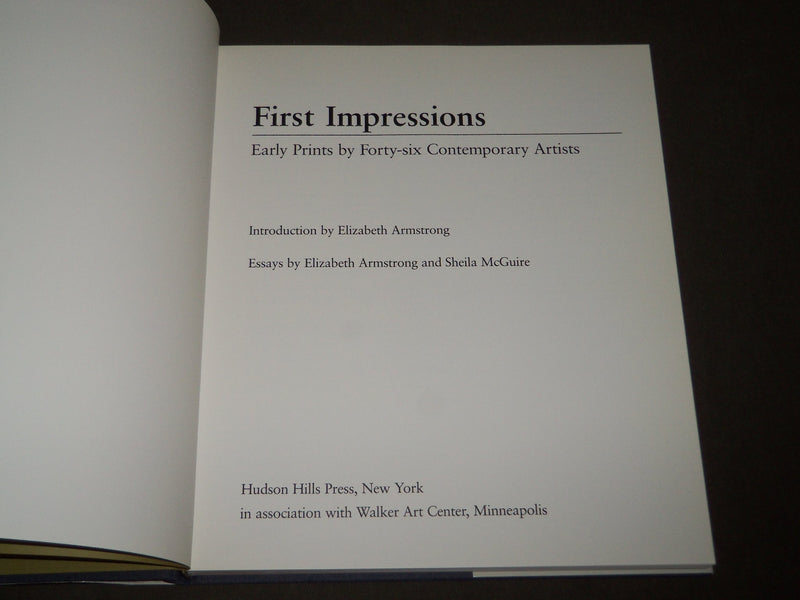 1989 FIRST IMPRESSIONS EARLY PRINTS BY 46 ARTISTS HARDCOVER CATALOG - I 1725