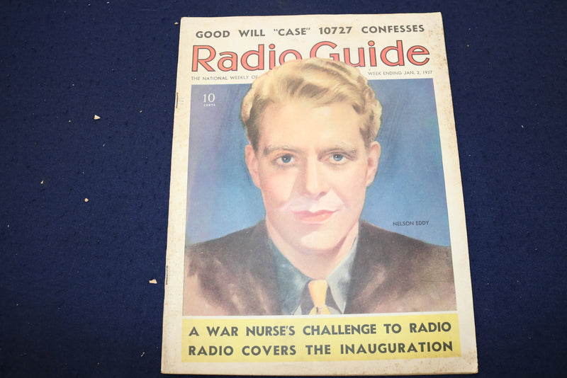 1937 JANUARY 2 RADIO GUIDE MAGAZINE - NELSON EDDY COVER - E 9198