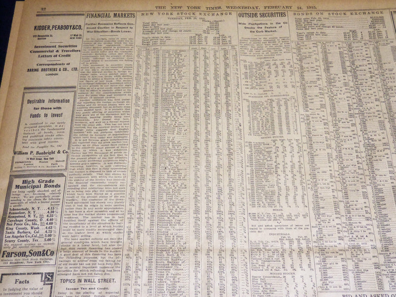 1915 FEBRUARY 24 NEW YORK TIMES - NEW NOTES TO BRITAIN AND GERMANY - NT 7775
