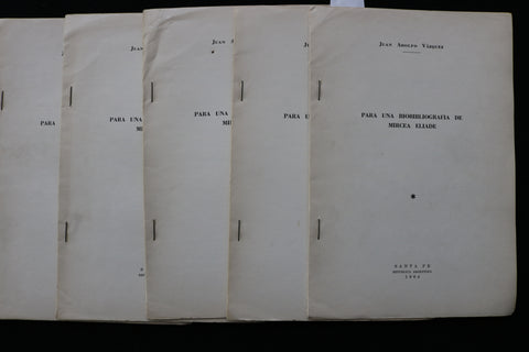 1964 PARA UNA BIOBIBLIOGRAFIA DE MIRCEA ELIADE - SOFTCOVER - LOT OF 5 - K 2236