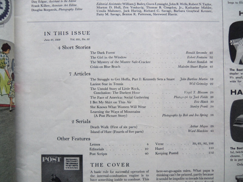 1959 JUNE 27 THE SATURDAY EVENING POST MAGAZINE - ILLUSTRATED COVER - SP 2235