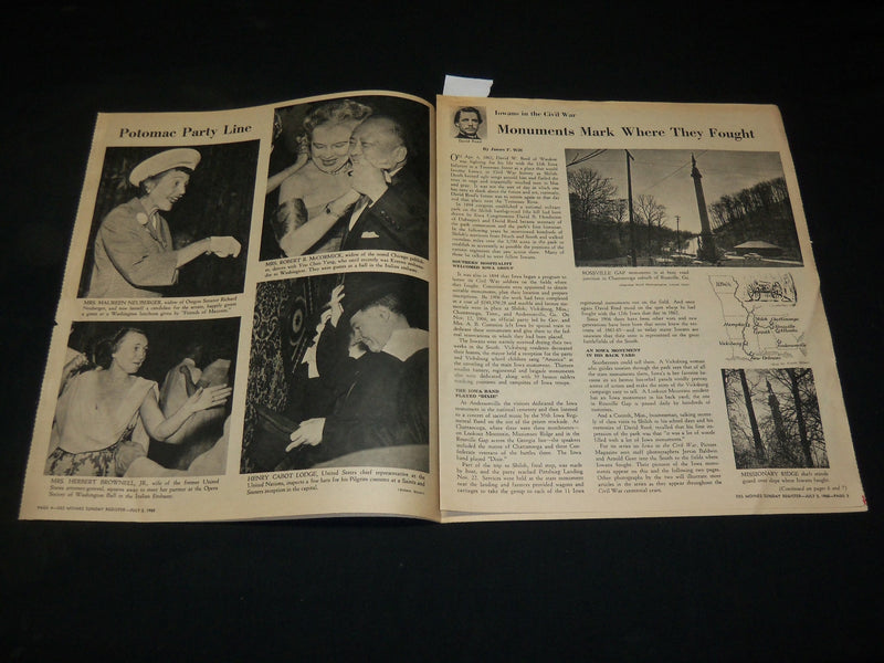 1960 JULY 3 DES MOINES REGISTER PICTURE - AMERICAN FLAG COVER - J 6098