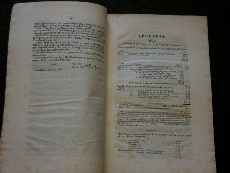 1833 PROCEEDINGS OF THE GENERAL ASSOCIATION OF CONNECTICUT - HARTFORD - J 6173