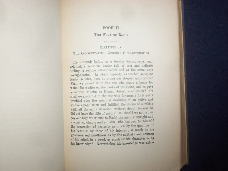 1948 RASHI HARDCOVER BOOK BY MAUREICE LIBER - TRANSLATED BY ADEL SZOLD - KD 9144