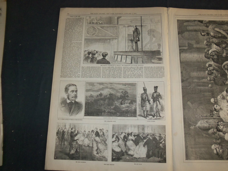 1874 JANUARY 4 THE DAILY GRAPHIC NEWSPAPER- FIGHTING EDITOR OF THE WEST- NT 7640