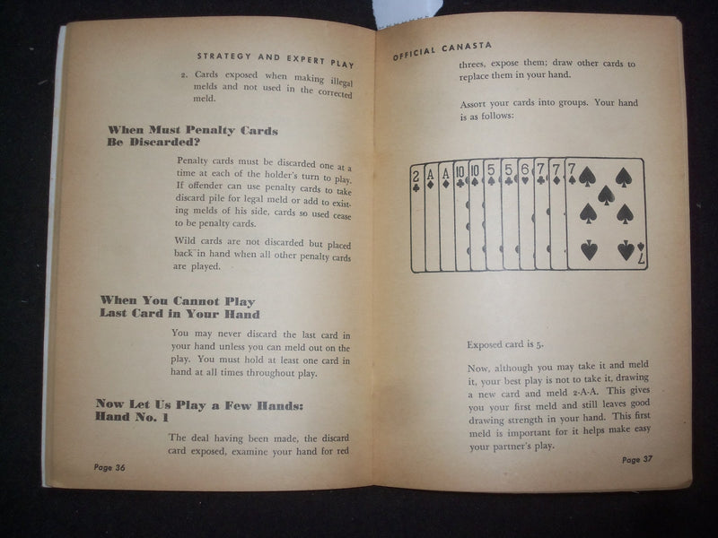 1949 OFFICIAL CANASTA STRATEGY & EXPERT PLAY MAGAZINE BY M.A. GOLDSMITH - J 9957