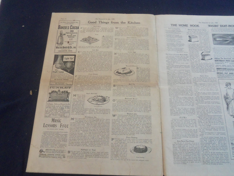 1908 JULY THE HOUSEWIFE MAGAZINE - NICE ILLUSTRATIONS, STORIES & ADS - B 4164B
