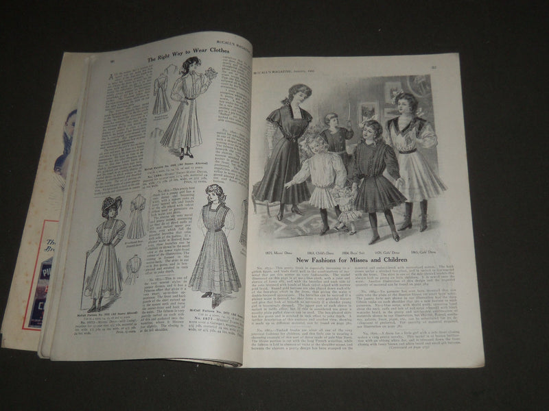 1908 JANUARY MCCALL'S MAGAZINE - GREAT FASHION ILLUSTRATIONS & ADS - ST 5390