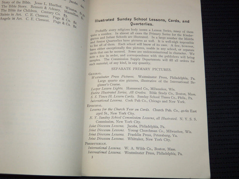 1905 A COMPLETE HANDBOOK OF RELIGIOUS PICTURES MANUAL - J 7983