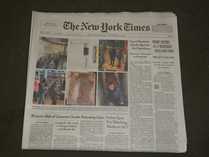 2018 SEPTEMBER 6 NEW YORK TIMES - OP ED: QUIET RESISTANCE INSIDE TRUMP ADMIN.