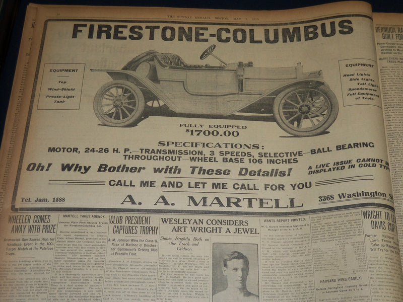 1910 MAY 1 THE BOSTON HERALD - JOHN L. WRITES ABOUT JEFFRIES & JOHNSON - BH 362