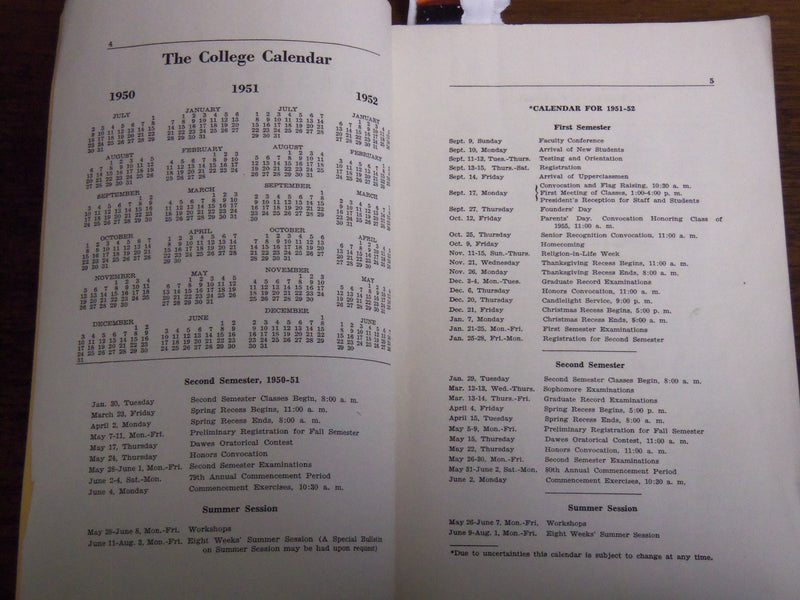 1951 MARCH DOANE COLLEGE BULLETIN - CRETE, NEBRASKA - K 2002