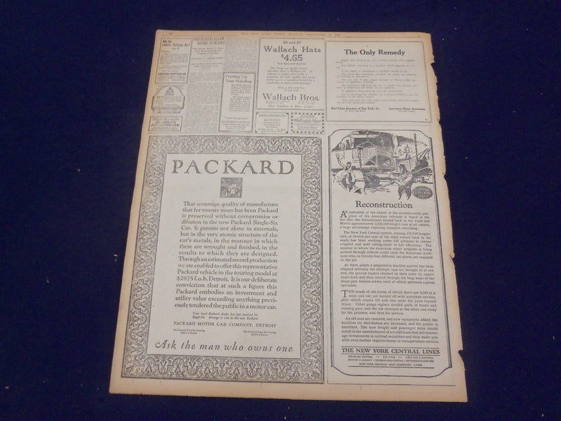 1920 NOVEMBER 8 NEW YORK TIMES- DEMPSEY-CARPENTIER FIGHT NEAR THIS CITY- NT 8448