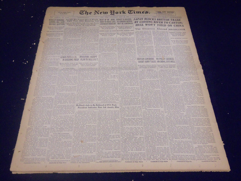 1939 JULY 26 NEW YORK TIMES - JAPAN BLOCKS BRITISH TRADE - NT 3683