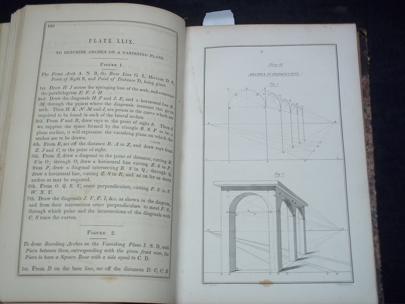 1852 GEOMETRICAL DRAWING FOR MECHANICS AND SCHOOLS BOOK BY MINIFIE - KD 2757O