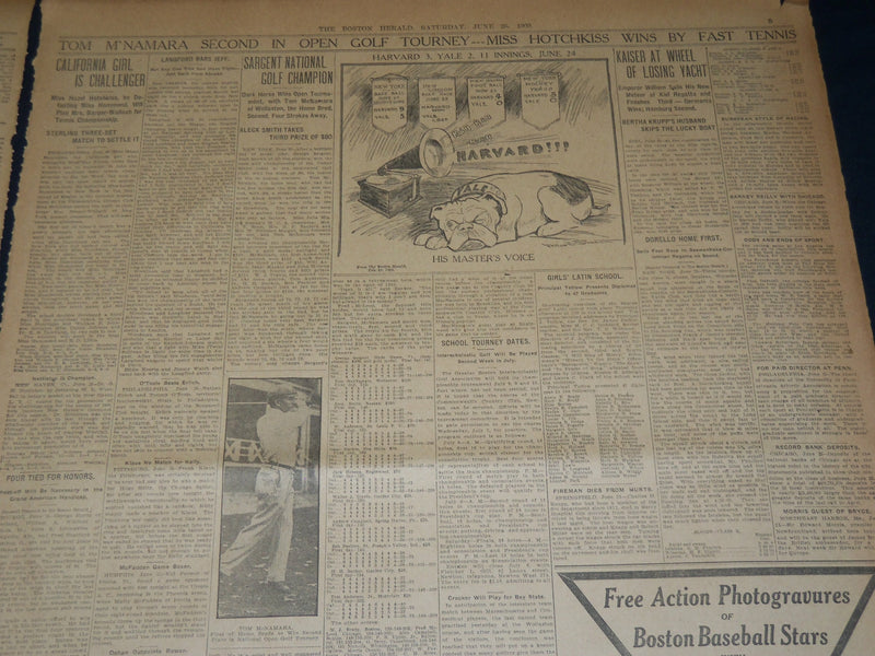 1909 JUNE 26 THE BOSTON HERALD - HARVARD HOST TO THOUSANDS AT CLASS DAY - BH 369