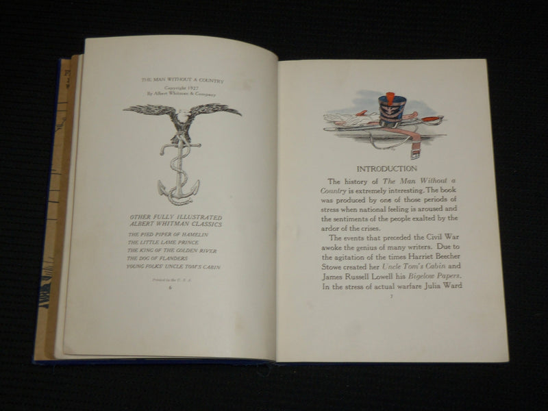 1927 THE MAN WITHOUT A COUNTRY HARDCOVER BOOK BY EDWARD EVERETT HALE - KD 7303