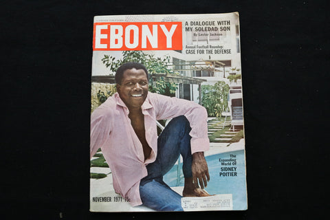 1971 NOVEMBER EBONY MAGAZINE - SIDNEY POITIER COVER - E 10152