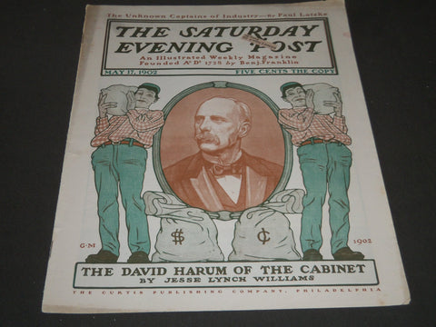 1902 MAY 17 THE SATURDAY EVENING POST MAGAZINE - ILLUSTRATED COVER- SP 1042