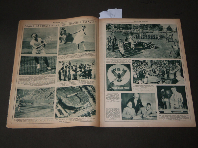 1933 SEPT 9 MID-WEEK PICTORIAL MAGAZINE SECTION - HELEN WILLS MOODY - J 3204