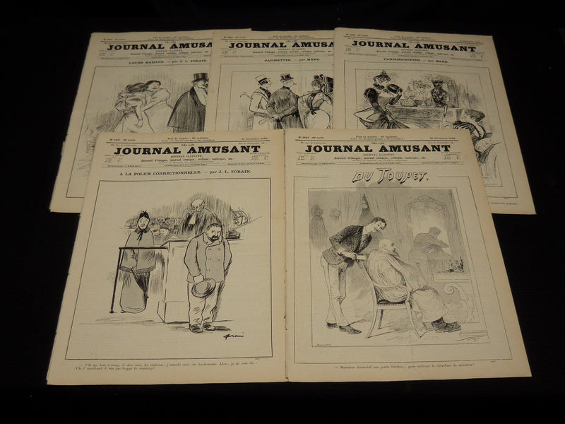 1893 JOURNAL AMUSANT ILLUSTRE FRENCH MAGAZINE LOT OF 29 - FASHION ILLUS- O 3197G