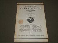 1935 HISTORY OF PENNSYLVANIA SOFTCOVER BOOK BY GABRIEL THOMAS - J 2699