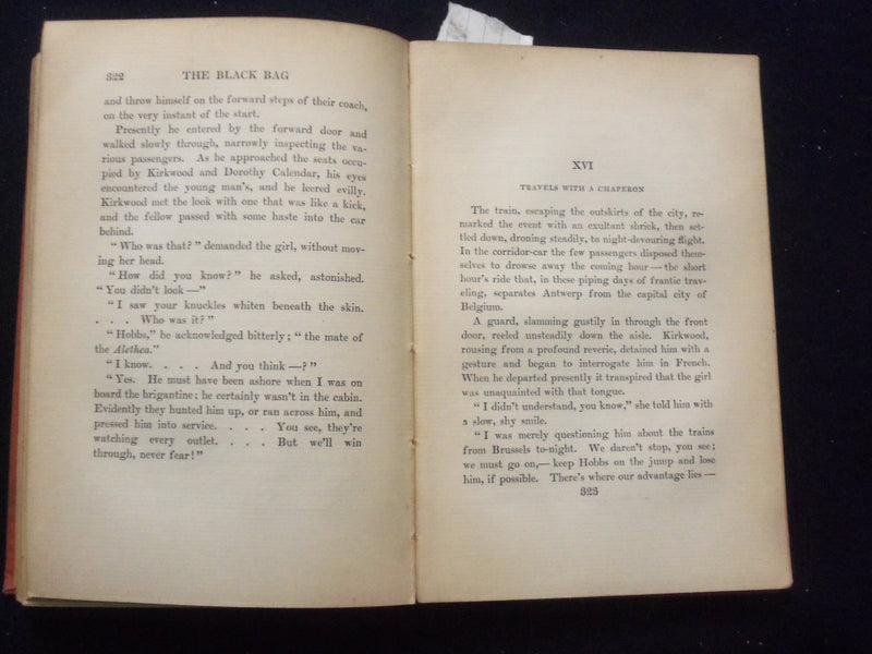1908 THE BLACK BAG HARDCOVER BOOK BY LOUIS JOSEPH VANCE & T. FOGARTY - KD 8406