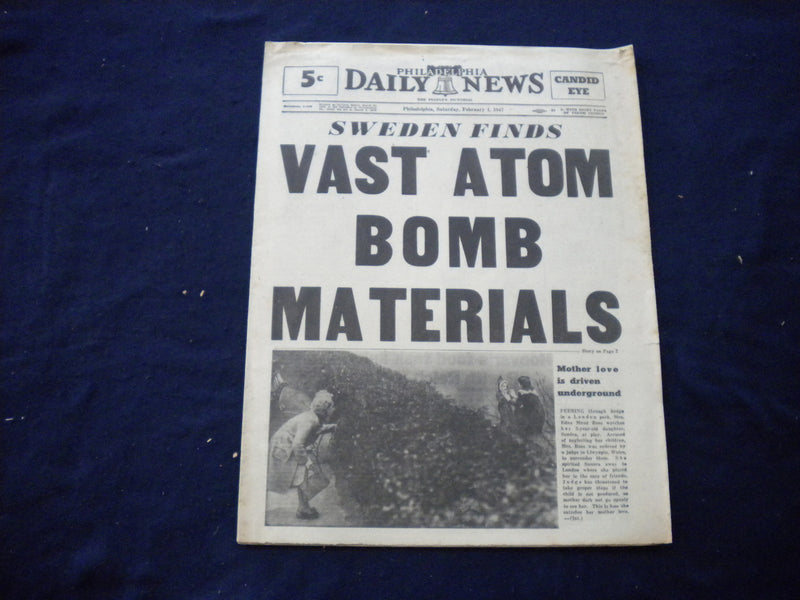 1947 FEB 1 PHILADELPHIA DAILY NEWS NEWSPAPER - JACKIE ROBINSON-MONTREAL- NP 5994