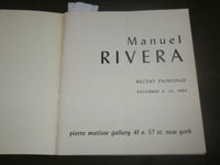 1960 MANUEL RIVERA RECENT PAINTINGS EXHIBITION SOFTCOVER BOOK - J 7104