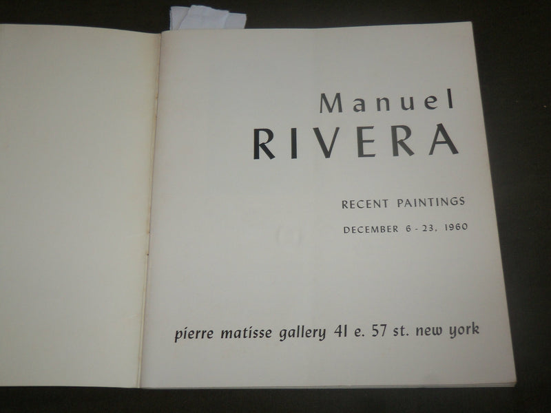 1960 MANUEL RIVERA RECENT PAINTINGS EXHIBITION SOFTCOVER BOOK - J 7104