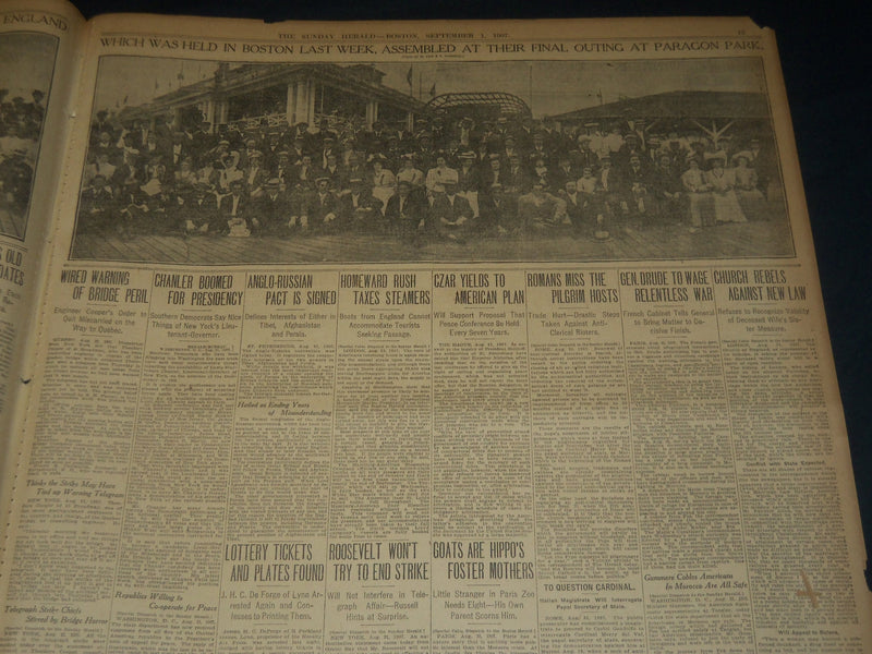 1907 SEPTEMBER 1 THE BOSTON HERALD - POPE'S MESSAGE SENT TO ARCHBISHOP - BH 231