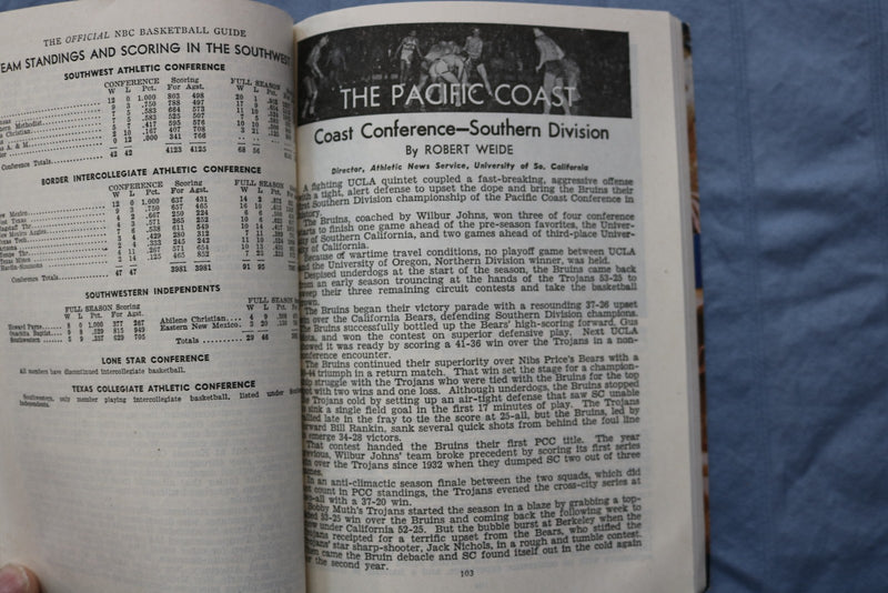 1945-46 NATIONAL BASKETBALL COMMITTEE OFFICIAL GUIDE - SOFTCOVER - K 3089