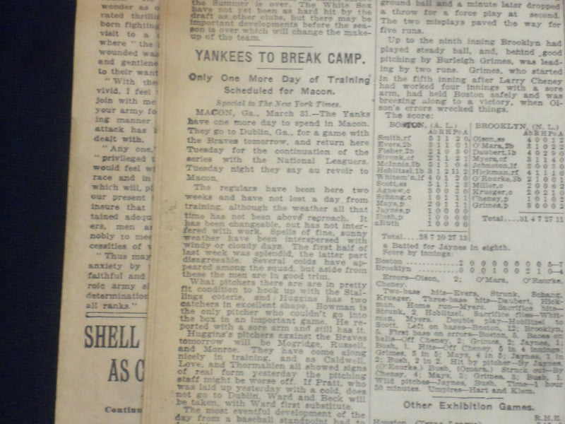 1918 APRIL 1 NEW YORK TIMES -AMERICAN ARMY STARTS FOR BATTLEFRONT - NT 8198