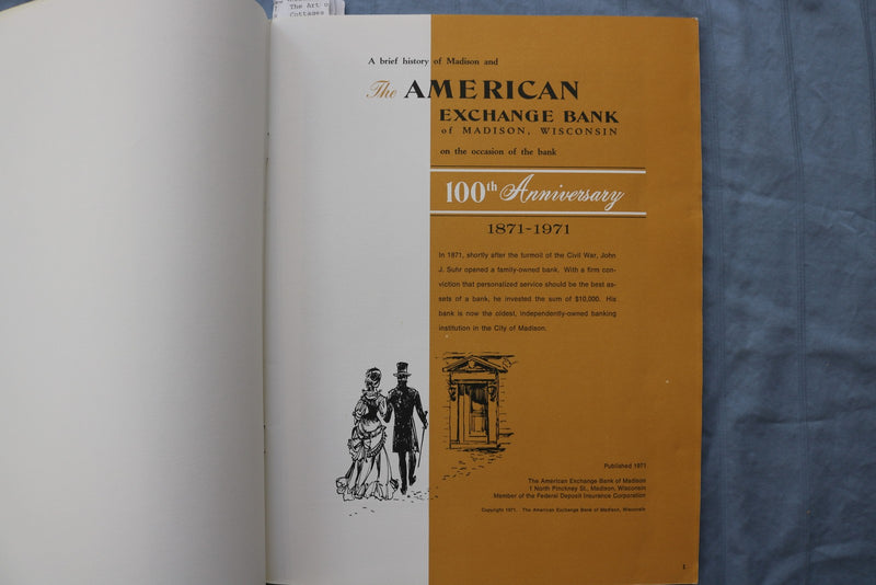 1971 THE AMERICAN EXCHANGE BANK 100TH ANNIVERSARY-MADISON, WI -SOFTCOVER- K 2997